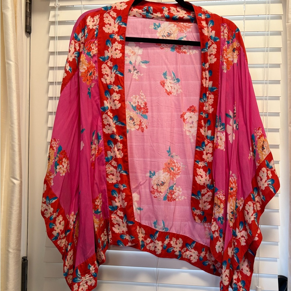 Anthropologie Floral Kimono Cardigan OS